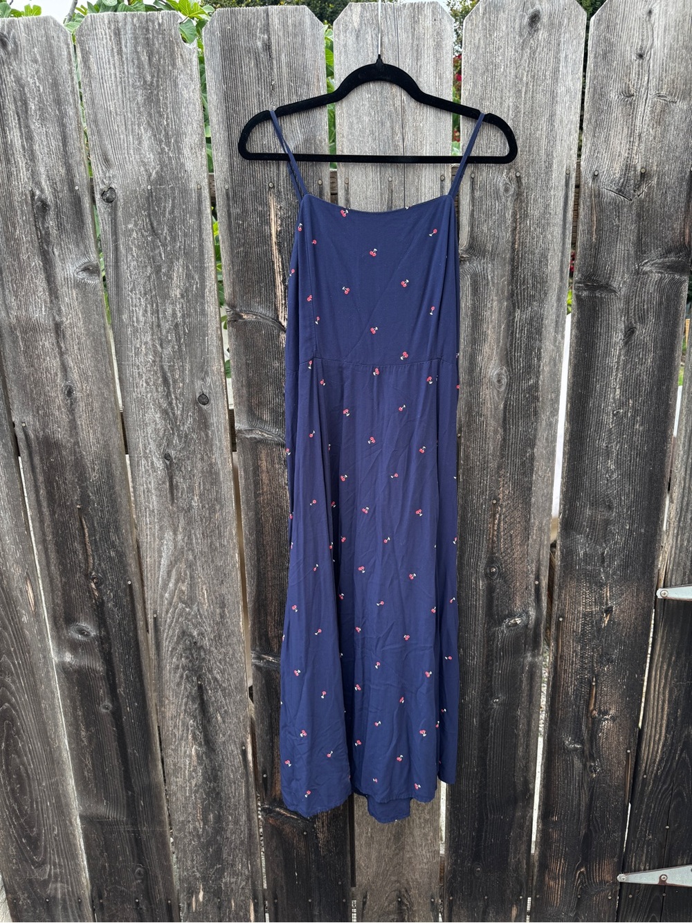 GAP Navy Blue Midi Summer Dress Cherry Pattern A-Line